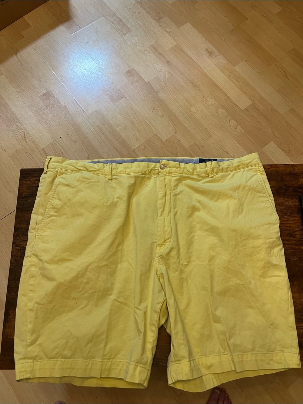 Polo by Ralph Lauren Men’s Bright Yellow Flat-Front Shorts
